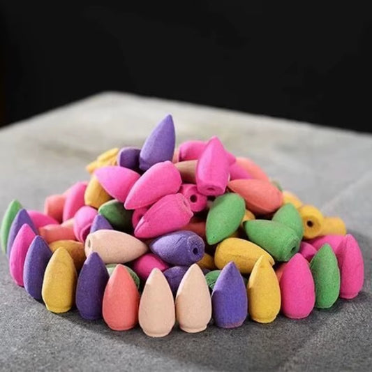 FY 20Pcs/Bag 2.7Cm Natural Cone Fragrance Reflux Tower Incense for Backflow Burner Yoga Meditation Aromatherapy Home Fragrance