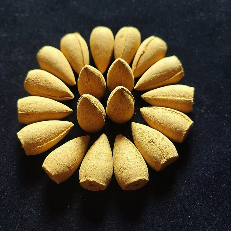 FY 20Pcs/Bag 2.7Cm Natural Cone Fragrance Reflux Tower Incense for Backflow Burner Yoga Meditation Aromatherapy Home Fragrance