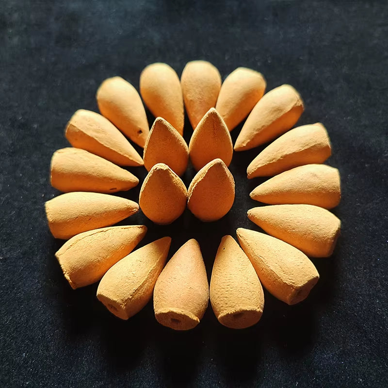 FY 20Pcs/Bag 2.7Cm Natural Cone Fragrance Reflux Tower Incense for Backflow Burner Yoga Meditation Aromatherapy Home Fragrance