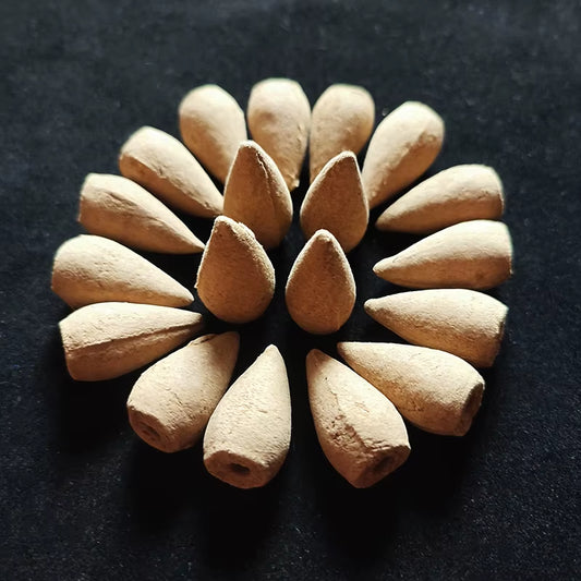 FY 20Pcs/Bag 2.7Cm Natural Cone Fragrance Reflux Tower Incense for Backflow Burner Yoga Meditation Aromatherapy Home Fragrance
