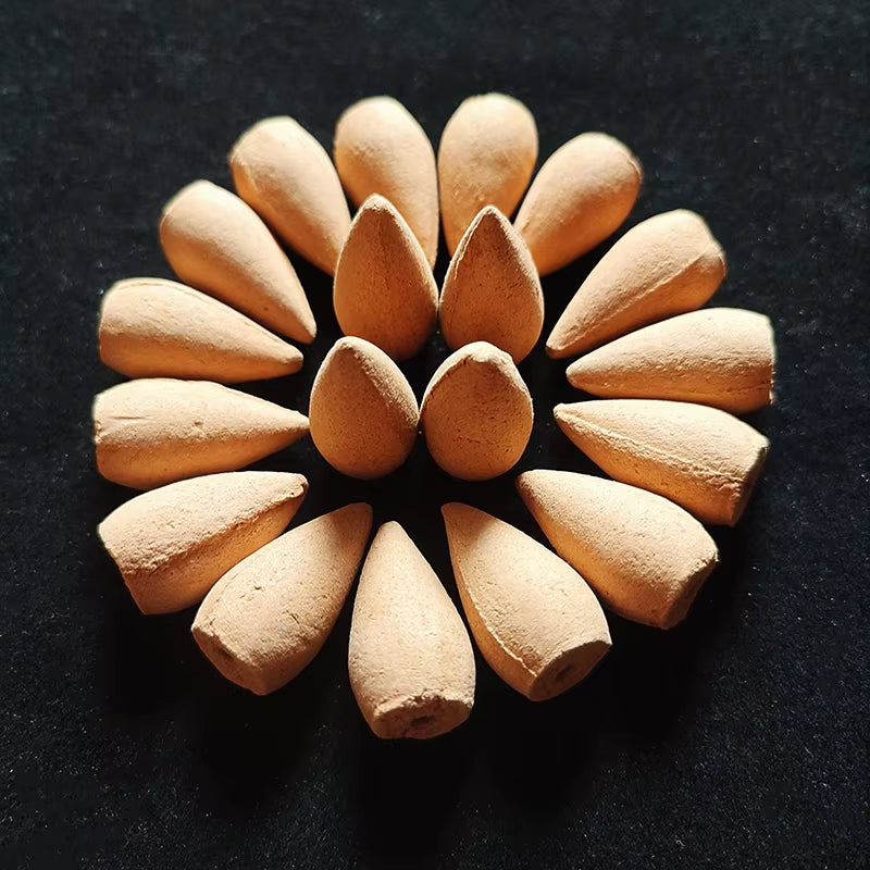 FY 20Pcs/Bag 2.7Cm Natural Cone Fragrance Reflux Tower Incense for Backflow Burner Yoga Meditation Aromatherapy Home Fragrance