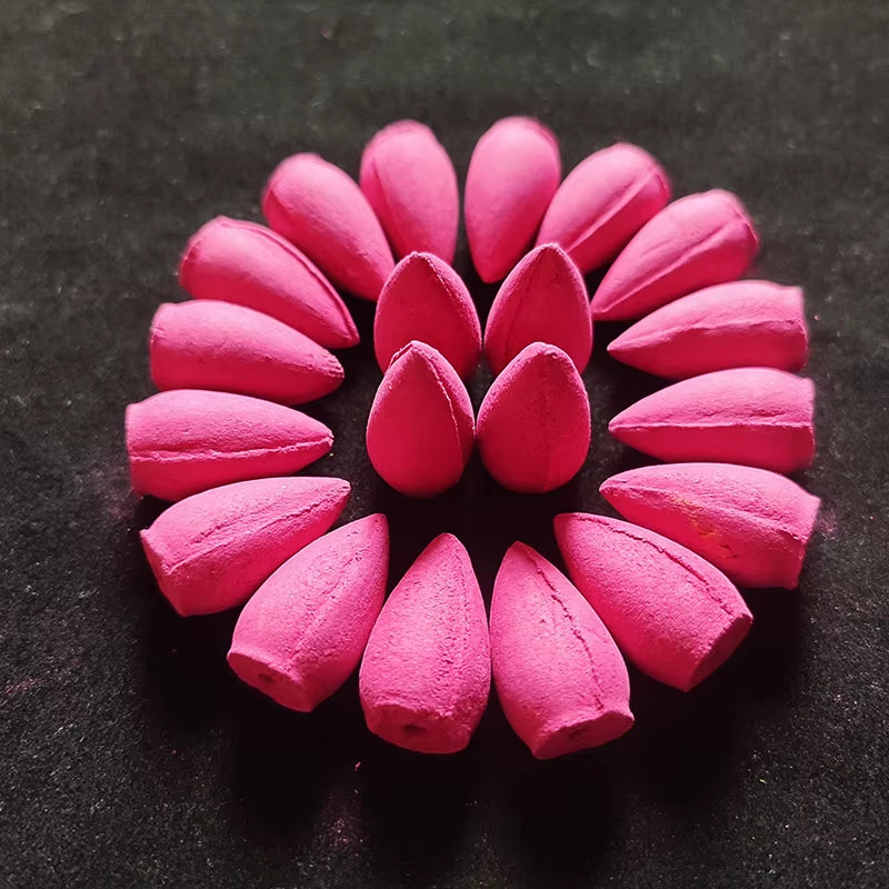 FY 20Pcs/Bag 2.7Cm Natural Cone Fragrance Reflux Tower Incense for Backflow Burner Yoga Meditation Aromatherapy Home Fragrance