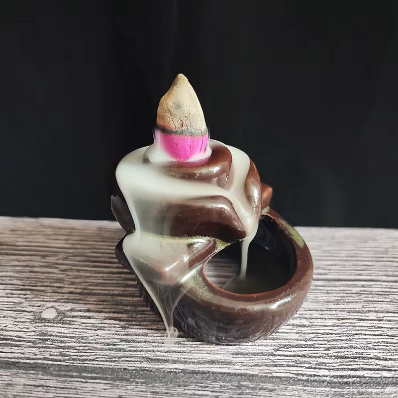 FY 20Pcs/Bag 2.7Cm Natural Cone Fragrance Reflux Tower Incense for Backflow Burner Yoga Meditation Aromatherapy Home Fragrance